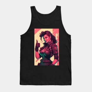 80s Fallout Thumbs Up Vault Girl Tank Top